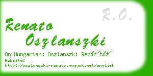 renato oszlanszki business card